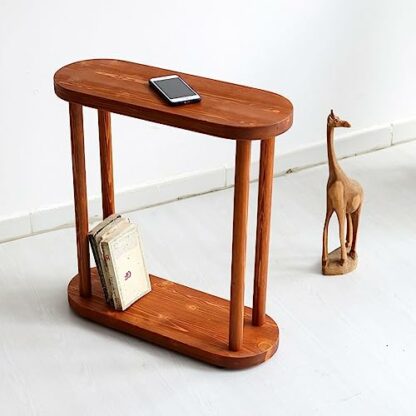 GENESIS WOODESIGN Rectangular Solid Wood Narrow Side Table, Skinny Bedside Table, Small End Table, Handmade Wooden Nightstand for Small Spaces - Image 3