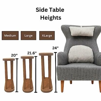 GENESIS WOODESIGN Rectangular Solid Wood Narrow Side Table, Skinny Bedside Table, Small End Table, Handmade Wooden Nightstand for Small Spaces - Image 4