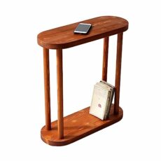 GENESIS WOODESIGN Rectangular Solid Wood Narrow Side Table, Skinny Bedside Table, Small End Table, Handmade Wooden Nightstand for Small Spaces