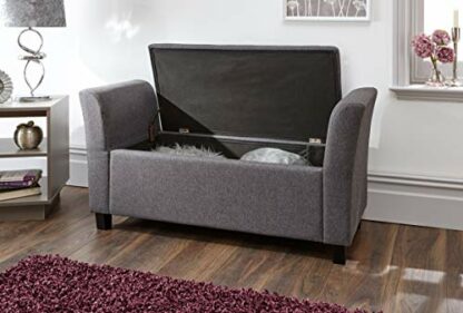 GFW Verona Upholstered Window Seat Charcoal Grey - Image 3