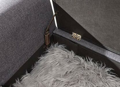 GFW Verona Upholstered Window Seat Charcoal Grey - Image 4