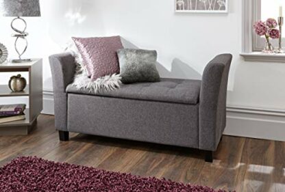 GFW Verona Upholstered Window Seat Charcoal Grey - Image 2