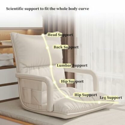 GIZNXBA Floor Chair Adjustable, Folding Floor Gaming Chair 6-poistion Cushioned Adjustable Floor Lazy Sofa Chair For Adults & Kids Perfect For Reading Gaming Meditating - Image 4