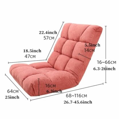 GIZNXBA Floor Chair Adjustable, Folding Floor Gaming Chair With 14-Position Back Support, Indoor Adjustable Foldable Lazy Sofa Bed Adults For Reading, Meditating, Watching TV - Image 4
