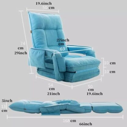 GIZNXBA Floor Chair Adjustable, Folding Floor Gaming Chair With 6 Positions, Foldable Floor Lazy Sofa, Chaise Lounge Indoor Sleeper Chair, Folding Lazy Sofa With Armrests 4 GIZNXBA Floor Chair Adjustable, Folding Floor Gaming Chair With 6 Positions, Foldable Floor Lazy Sofa, Chaise Lounge Indoor Sleeper Chair, Folding Lazy Sofa With Armrests - Image 4