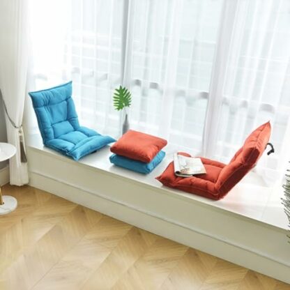 GIZNXBA Floor Chair With Back Support, Folding Floor Gaming Chair With Adjustable Backrest And Head, Lazy Sofa Lounger Recliner Chair For Reading Games Meditation - Image 4