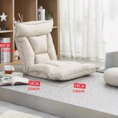 GIZNXBA Floor Folding Chairs With Back Support And Headrest, 5 Position Adjustable Backrest, Comfy Armless Lounge Chair, Gaming Chair, Great For Reading, Meditating, Playing Game, Adults