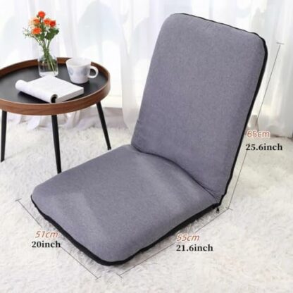 GIZNXBA Floor Chair With Back Support For Adults, Padded Japanese Floor Chair With 5 Adjustable Position, Technical Cloth Folding Floor Gaming Chair For Reading, Watching & Yoga - Image 4