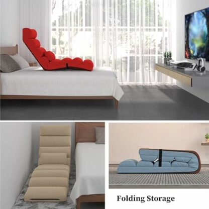 GIZNXBA Floor Chairs For Adults, Adjustable 5-Position Floor Lounger With Padded & Pillow, Folding Lazy Sofa Chair For Gaming, Sleeping, Chaise Lounge Indoor For Living Room - Image 3