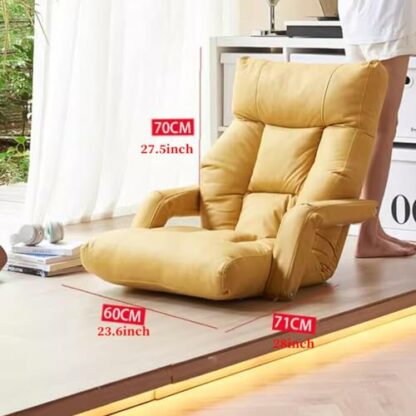 GIZNXBA Foldable Floor Lazy Sofa, Indoor Chaise Lounger Sofa, Folding Floor Chair Bed With Adjustable Armrests, Folding Floor Gaming Chair, Japanese Floor Chair For Living Room, Bedroom 3 GIZNXBA Foldable Floor Lazy Sofa, Indoor Chaise Lounger Sofa, Folding Floor Chair Bed With Adjustable Armrests, Folding Floor Gaming Chair, Japanese Floor Chair For Living Room, Bedroom - Image 3