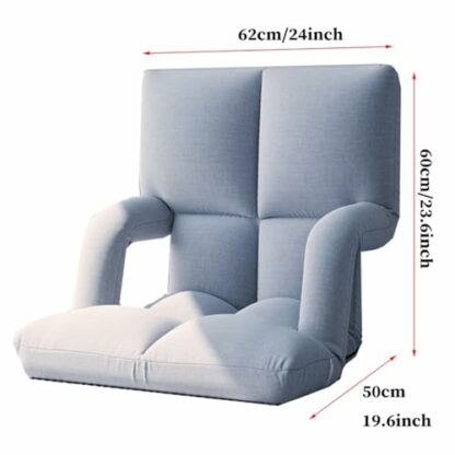 GIZNXBA Folding Floor Chair With Back Support, Adjust Lay Flat Recliner Folding Floor Gaming Chair Japanese Floor Chair Foldable Ergonomic Single Sofa Seat For Living Room Bedroom - Image 3