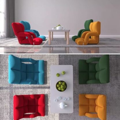 GIZNXBA Folding Floor Chair With Back Support, Adjust Lay Flat Recliner Folding Floor Gaming Chair Japanese Floor Chair Foldable Ergonomic Single Sofa Seat For Living Room Bedroom - Image 4