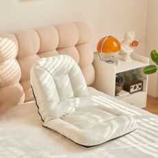 Floor Chair with Back Support 5 Adjustable Positions Padded Meditation Chair for Indoor/Outdoor Use Floor Gaming Chair and Couch for Bay Window Beige Color