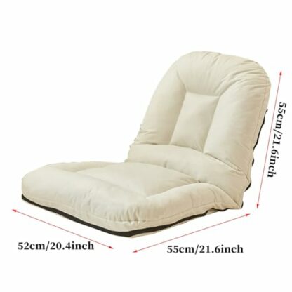 GIZNXBA Folding Floor Chair With Back Support, Meditation Chair For Outdoor Or Indoor, Padded Floor Chair With 5 Adjustable Position, Floor Gaming Chair, Floor Couch For Bay Window - Image 4