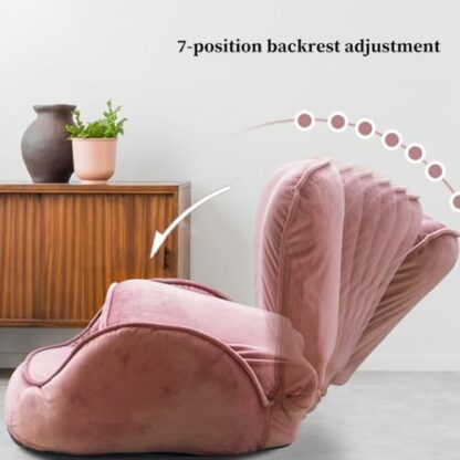 GIZNXBA Folding Floor Gaming Chair, Adjustable 7-Position Backrest, Floor Chair With Back Support And Armrests, Foldable Floor Lazy Sofa For Gaming, Meditating, Sleeping - Image 4