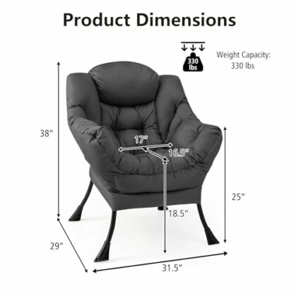 GORELAX Lazy Chair with Ottoman, Polyester, Metal 3 GORELAX Lazy Chair with Ottoman, Polyester, Metal - Image 3