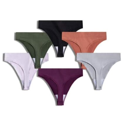 GRANKEE Thongs for Women Seamless-High Waisted Thong Underwear Comfortable Quality No Show Panties Multipack - Image 4