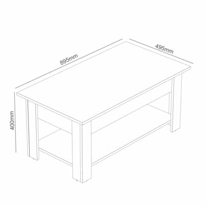 Galano Brixburn Coffee Table - Modern Distressed Oak Finish - Storage Cabinet for Entryway - Foyer - Living Room - Space Saving - Image 3