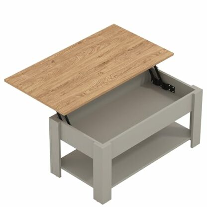 Galano Brixburn Coffee Table - Modern Distressed Oak Finish - Storage Cabinet for Entryway - Foyer - Living Room - Space Saving - Image 4