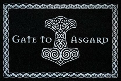 Gate To Asgard Foot Mat Viking Foot Mat Black Edition Dirt Mat Door Scraper Door Mat Odin Doormat Foot Scraper Carpet Doormat - Image 2