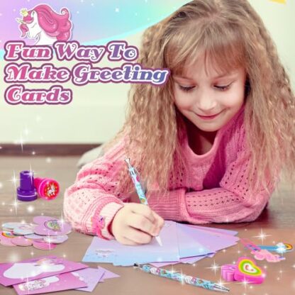 Geebiiny Unicorn Gifts for Girls, Stationery Set for Girls Birthday Presents Age 4-12 Year Old Girl Gifts Toys for 5-12 Year Old Girls Toys Age 5-12 Unicorn Stationary Sets 4 Geebiiny Unicorn Gifts for Girls, Stationery Set for Girls Birthday Presents Age 4-12 Year Old Girl Gifts Toys for 5-12 Year Old Girls Toys Age 5-12 Unicorn Stationary Sets - Image 4