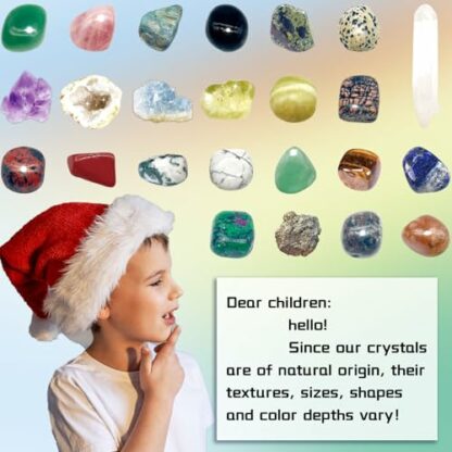 Gemstone Advent Calendar 2024 for Kids with 24 Days Christmas Countdown, Grystals & Natural Rock Stones & Minerals for Exploring, Learning, Collection, Xmas Gift for Girls Boys Geology Enthusiasts 4 Gemstone Advent Calendar 2024 for Kids with 24 Days Christmas Countdown, Grystals & Natural Rock Stones & Minerals for Exploring, Learning, Collection, Xmas Gift for Girls Boys Geology Enthusiasts - Image 4