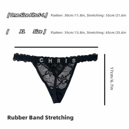 Generic Personalized Thongs with Names, Lace Custom Thong DIY Silvery Rhinestone Shiny Letters, Custom Underwear for Boyfriend, Custom Thongs with Name on it 3 Generic Personalized Thongs with Names, Lace Custom Thong DIY Silvery Rhinestone Shiny Letters, Custom Underwear for Boyfriend, Custom Thongs with Name on it - Image 3