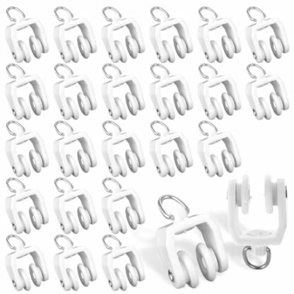 Giantree Curtain Track Rollers, 50/25PCS Ceiling Curtain Track Hooks Flexible Bendable Clips 11 mm White Plastic Drapery Rail Gliders with Hooks for Shower Curtain Window Straight Curved Tracks 2 Giantree Curtain Track Rollers, 50/25PCS Ceiling Curtain Track Hooks Flexible Bendable Clips 11 mm White Plastic Drapery Rail Gliders with Hooks for Shower Curtain Window Straight Curved Tracks - Image 2