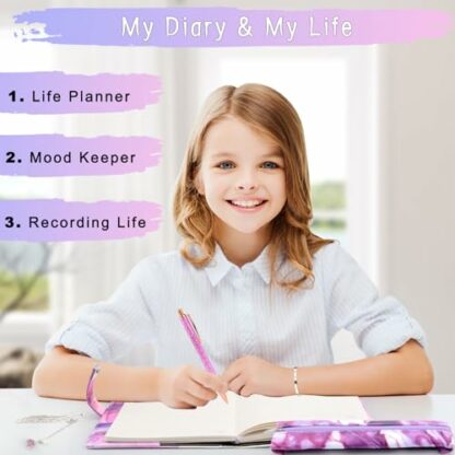 Gifts for Girls 7 8 9 10 11 12 13 Year Old, Secret Diary for Girls,Halloween Girls Birthday Presents Age 6-14,Diary with Lock for Girls Teen,Stationary Journal Pen Bookmark Pencil Case Notebook School 4 Gifts for Girls 7 8 9 10 11 12 13 Year Old, Secret Diary for Girls,Halloween Girls Birthday Presents Age 6-14,Diary with Lock for Girls Teen,Stationary Journal Pen Bookmark Pencil Case Notebook School - Image 4