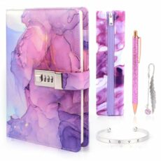 Gifts for Girls 7 8 9 10 11 12 13 Year Old, Secret Diary for Girls,Halloween Girls Birthday Presents Age 6-14,Diary with Lock for Girls Teen,Stationary Journal Pen Bookmark Pencil Case Notebook School