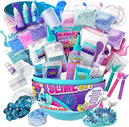 GirlZone Egg Mermaid Sparkle Slime Making Kit for Girls, 22 Fun Pieces to Make Sparkly Glow in The Dark Slime with Lots of Glitter Slime Add Ins 2 GirlZone Egg Mermaid Sparkle Slime Making Kit for Girls, 22 Fun Pieces to Make Sparkly Glow in The Dark Slime with Lots of Glitter Slime Add Ins - Image 2