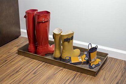 Good Directions Flowers Multi-Purpose Boot Tray/Shoe Tray - Copper Finish (30 inch) - Plants, Pet Bowl, Garage, Entryway, Entrance, Foyer - Image 4