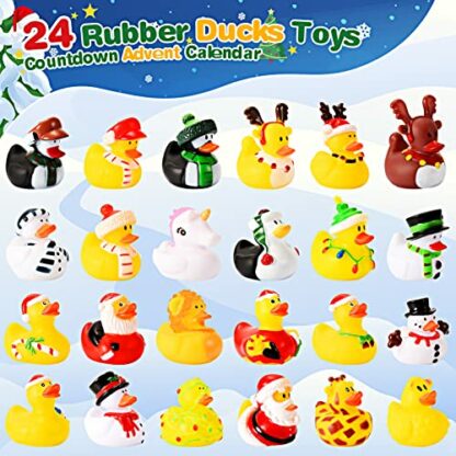 Gralal 2024 Christmas Advent Calendar 24 Days Countdown Calendar Rubber Duckies for Kids-Christmas Toys&Gifts - Image 3