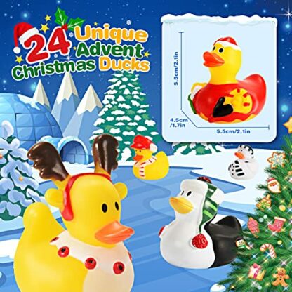 Gralal 2024 Christmas Advent Calendar 24 Days Countdown Calendar Rubber Duckies for Kids-Christmas Toys&Gifts - Image 4
