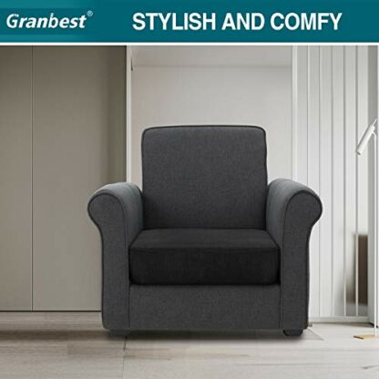 Granbest Premium Water-Repellent Sofa Seat Cushion Covers High Stretch Jacquard Fabric Couch Seat Slipcover Protector - Image 3