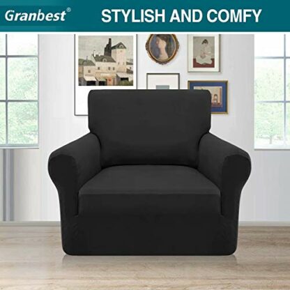 Granbest Stretch Sofa Cover Super Soft Spandex Sofa Slipcover for Dogs Pet Couch Cover Furniture Protector with Elastic Bottom - Image 3