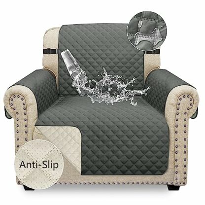 Granbest Waterproof Sofa Cover Non-Slip Armchair Cover with Elastic Straps, Washable Sofa Protector for Kids, Pets, Dogs, Cats Four Seasons Universal 2 Granbest Waterproof Sofa Cover Non-Slip Armchair Cover with Elastic Straps, Washable Sofa Protector for Kids, Pets, Dogs, Cats Four Seasons Universal - Image 2