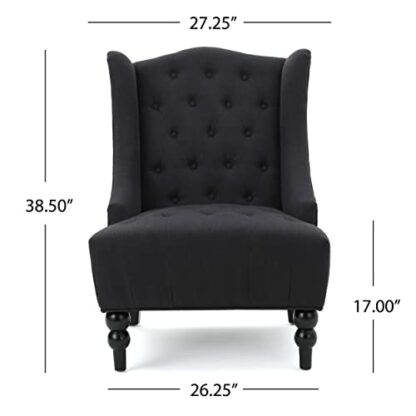 Great Deal Furniture Tall Winged Tufted New Velvet Accent Chair |, Textile - Image 4
