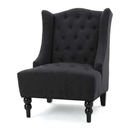 Great Deal Furniture Tall Winged Tufted New Velvet Accent Chair |, Textile - Image 2