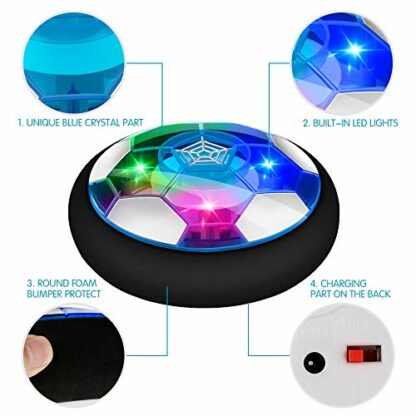 Growsland Kids Hover Soccer Ball Gift Boys Girls Age 3,4,5,6,7,8,9-12 Year Old Rechargeable Air Power Sport Football Game Colorful LED Light & Foam Bumpers Indoor Outdoor Disk Toy 4 Growsland Kids Hover Soccer Ball Gift Boys Girls Age 3,4,5,6,7,8,9-12 Year Old Rechargeable Air Power Sport Football Game Colorful LED Light & Foam Bumpers Indoor Outdoor Disk Toy - Image 4
