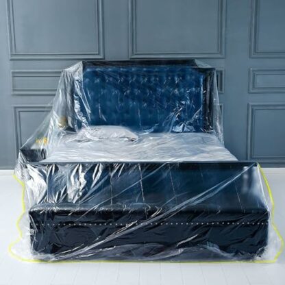 HFCOONY Clear Sofa Cover Protector,Plastic Dust Sheets,146"/12ft Plastic Sofa Cover Bed Sofa Couch Furniture Protector Cover Waterproof Sofa Cushion Cover For Moving Protection Long Term Storage 4 HFCOONY Clear Sofa Cover Protector,Plastic Dust Sheets,146"/12ft Plastic Sofa Cover Bed Sofa Couch Furniture Protector Cover Waterproof Sofa Cushion Cover For Moving Protection Long Term Storage - Image 4