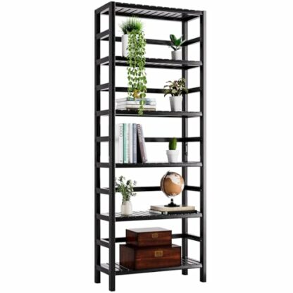 HITNET 6-Tier Bamboo Bookshelf with Adjustable Shelves - Image 2