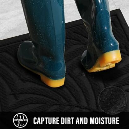 HIYARD Front Door Mat, Absorbent Resist Dirt Welcome Door Mat Indoor Outdoor, Waterproof Doormat, Durable Non Slip Backing, Fade Resistant, Low Profile Entry Mat for Entryway - Image 3