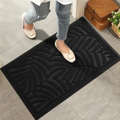 HIYARD Front Door Mat, Absorbent Resist Dirt Welcome Door Mat Indoor Outdoor, Waterproof Doormat, Durable Non Slip Backing, Fade Resistant, Low Profile Entry Mat for Entryway - Image 2