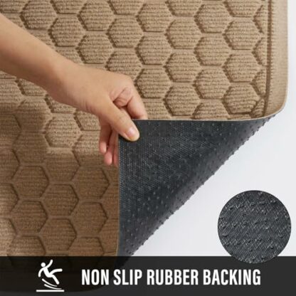 HIYARD Front Door Mat, Absorbent Resist Dirt Welcome Door Mat Indoor Outdoor, Waterproof Doormat, Durable Non Slip Backing Mat, Fade Resistant, Low Profile Patio Entry Mat - Image 4