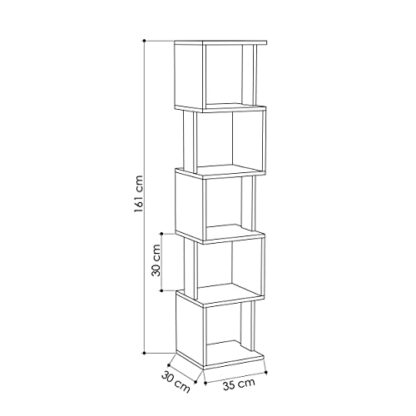 HOCUS PICUS Piri 5 Tier Cube Bookcase, Open Shelving Display Storage Unit Office, Living Room Furniture, Modern Free Standing Display Corner | Wall Bookcase with Many Colour Options - Image 3