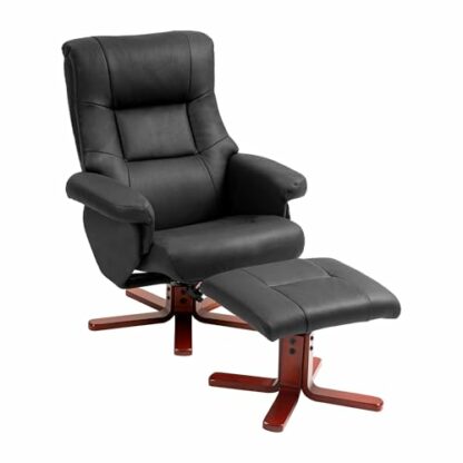 HOMCOM Recliner Chair with Footstool, Upholstered Armchair with Adjustable Backrest, Leisure Lounge Chair for Living Room, Bedroom - Image 2