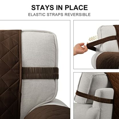 HOMERILLA Couch Cover for Sofa, Dog Couch Covers for Pets, Couch Covers for 3 Cushion Couch Sofa, Reversible Sofa Covers Furniture Protector with Elastic Straps (Oversized Sofa 78", Chocolate/Beige) - Image 4