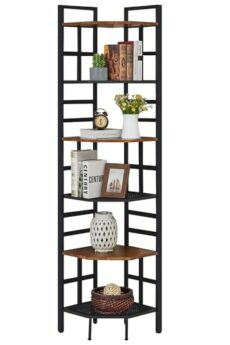 HOMISSUE Corner Shelf Industrial Tall Corner Bookshelf