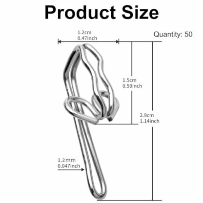 HRLORK Curtain Hooks Silver Metal Curtain Hooks Drapery Hooks for Curtain of Window Study Bedroom Livingroom - Image 3